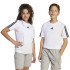 Camiseta adidas Infantil 3 bandas Branco/Preto