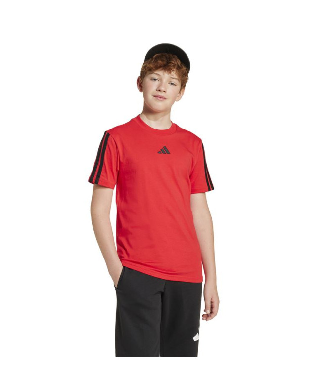 Camiseta adidas 3 Bandas Infantil Rubpur Negro