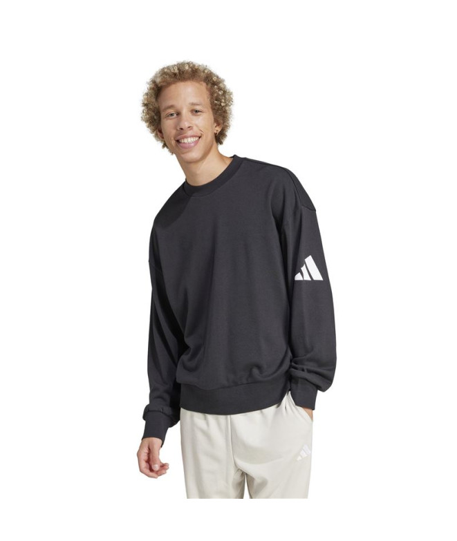 Sudadera adidas French Terry Hombre Negro/Blanco