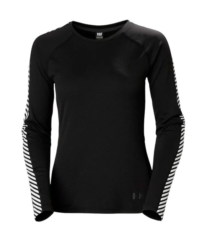 Camiseta Mulher Helly Hansen Lifa Active Stripe Crew Preto