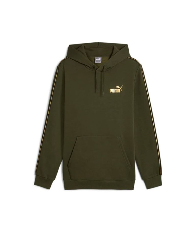 Moletom Homem Casaco com capuz Puma Essentials Tape Minimal Gold Fl dark olive