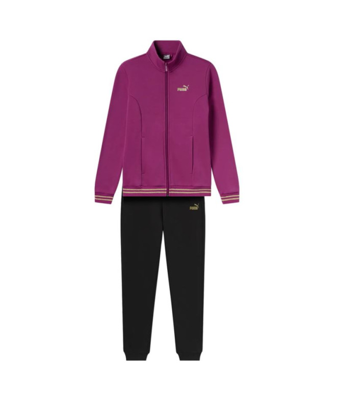 Fato de treino Mulher Fato Puma Essentials+ Glitter Fz Fl Magenta Gleam