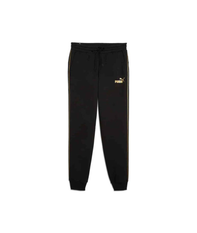 Calça Homem Calças de treino Puma Essentials Tape Minimal Gold Fl Preto