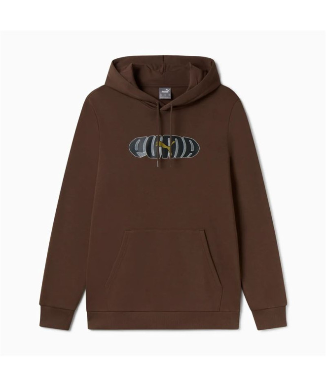 Sudadera  Puma Essentials+ Graphic Hoodie Fl Hombre Marrón EsprEssentialso