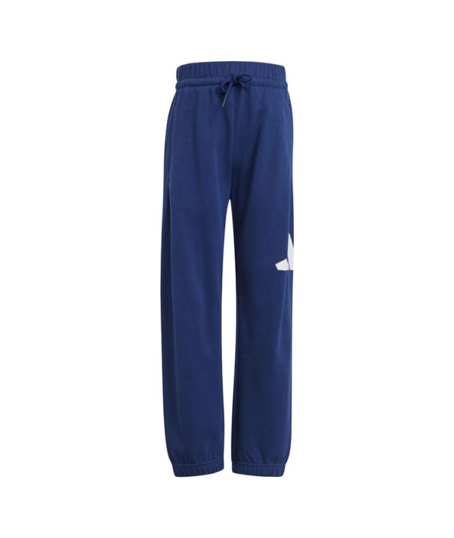 Pantalones adidas Lk Big Logo French Terry Jog Infantil Azul/Blanco