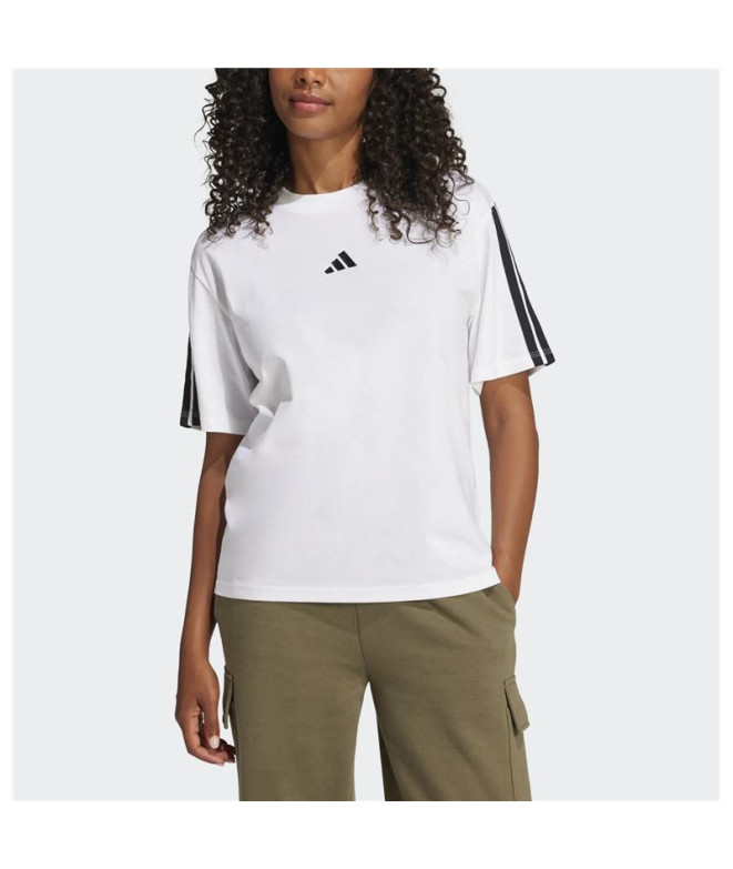 Camiseta adidas Mulher 3 Bandas Bf Branco/Preto