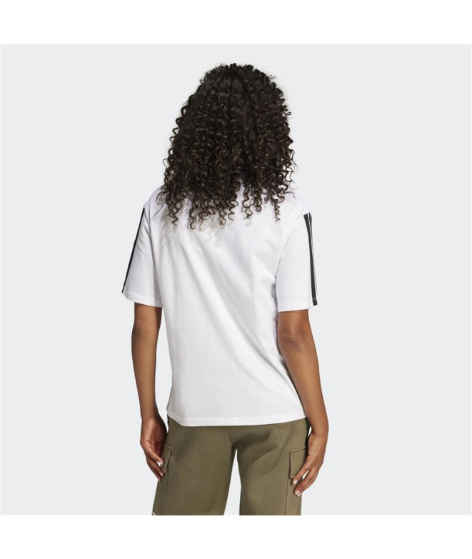 Camiseta adidas 3 Bandas Bf Mujer Blanco/Negro