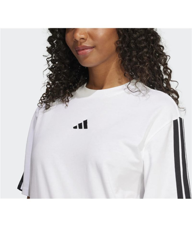 Camiseta adidas Mulher 3 Bandas Bf Branco/Preto