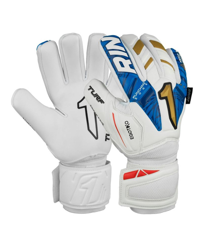 Gants de portero Rinat Enfant Egotiko Avenger Spine Turf Basic Blanc