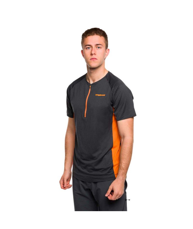 T-shirt Montagne Trangoworld Homme de Moysalen Noir/Orange