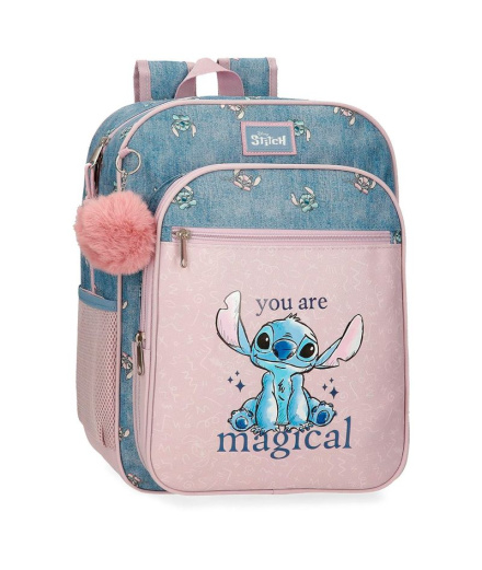 Mochila Disney Adapt 38cm Stitch Você É Mágico Azul