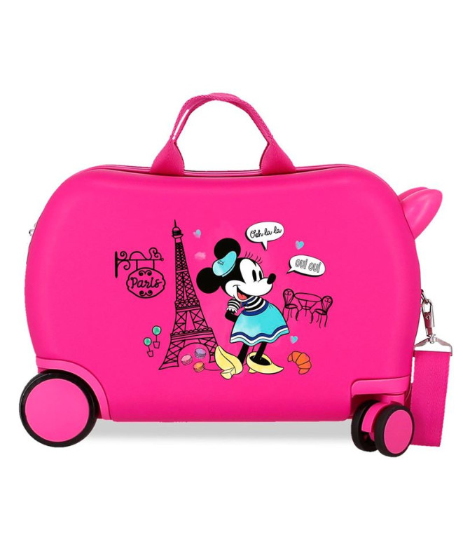 Mala Infantil Disney Abs Rolling 4W. 45Cm.Minnie Around The World Rosa