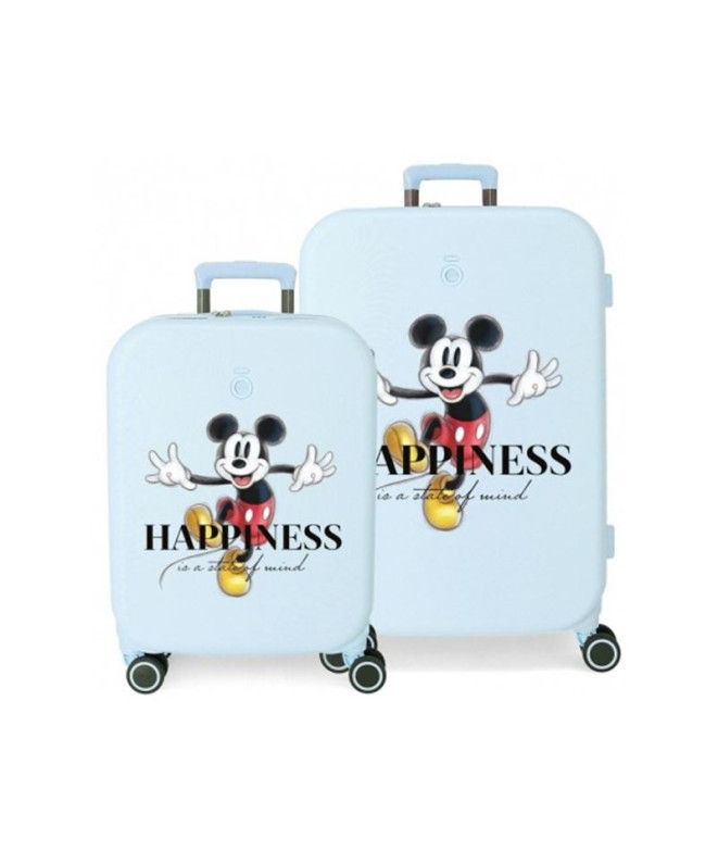 Mala Disney Abs Luggage Set 2/ 55-70Cm 4W 100-Mickey Happiness Turquesa Azul