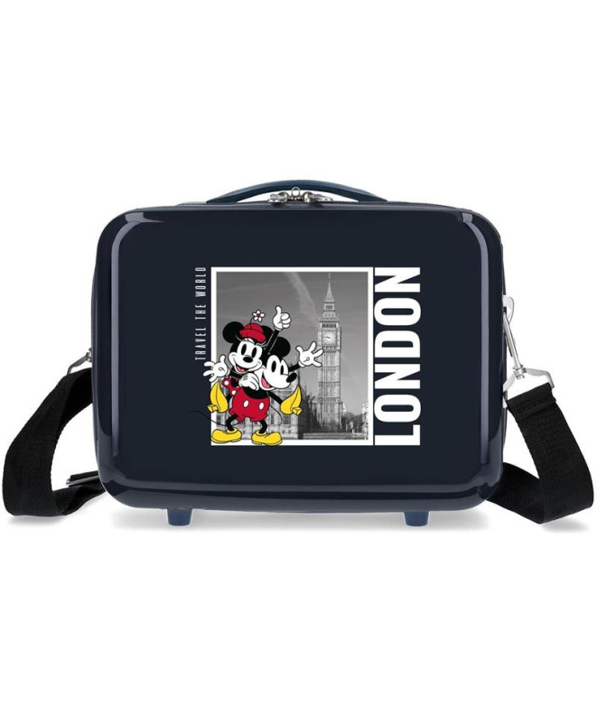 Necessaire Disney Adapt Abs Mickey E Minnie Londres Marinho Azul