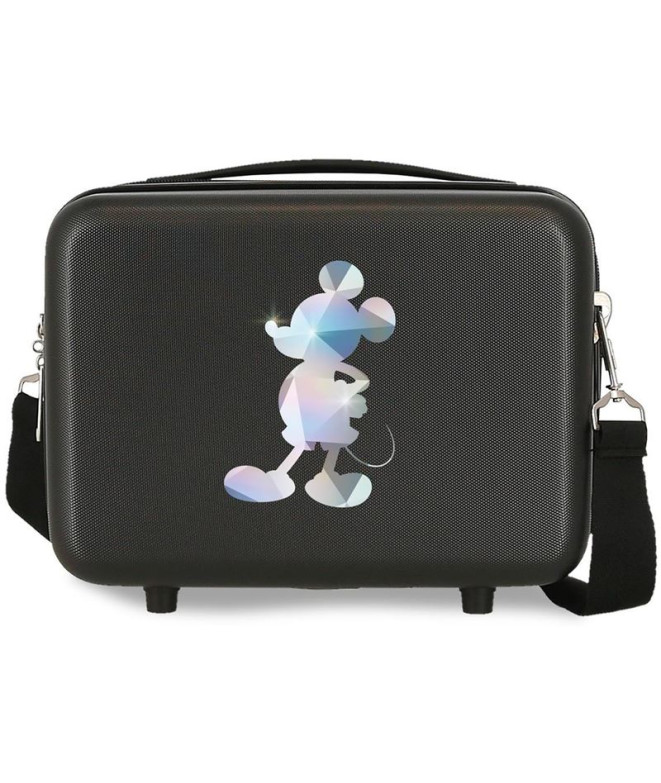 Estojo Disney Abs Disney 100 Mickey Prata Preto