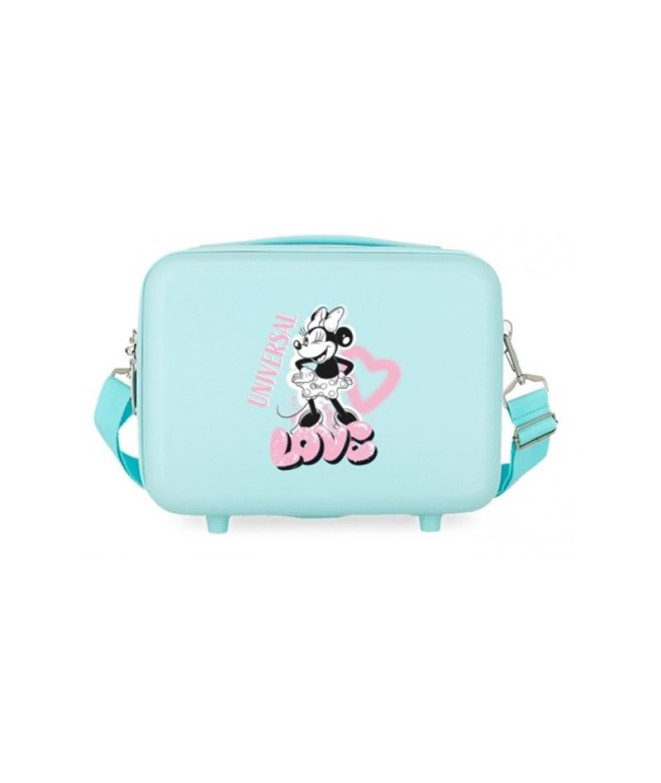 Trousse Disney Abs Minnie Coeur Turquoise Bleu