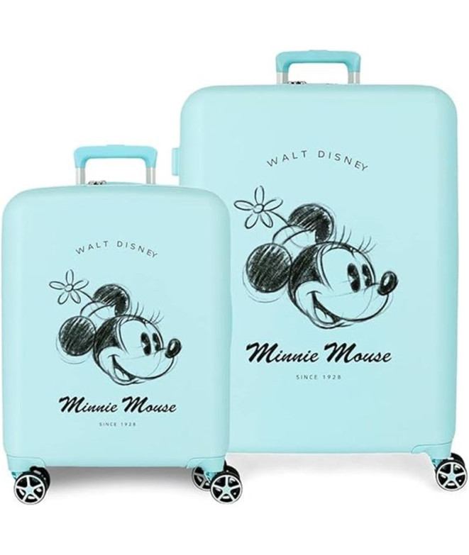 Set Chariot à bagages Disney Abs 2/ 55-70Cm.4W.Minnie You Are Magic Blue