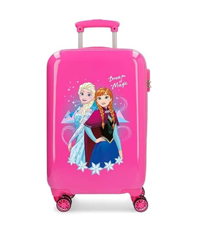 Mala Cabina Disney Abs 55Cm 4W Sonho de Magia Frozen Rosa