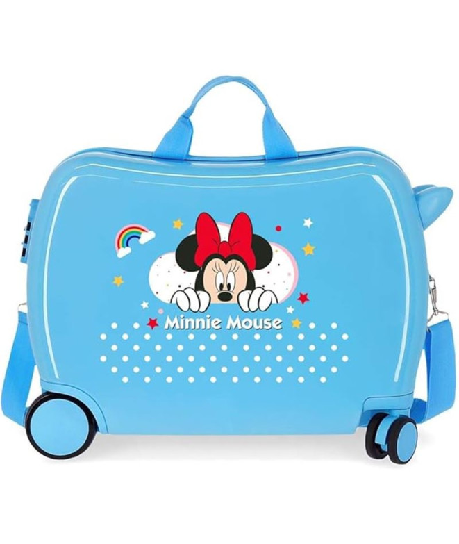 Mala Infantil Disney 4W (2 Multid )Minnie Rainbow Azul