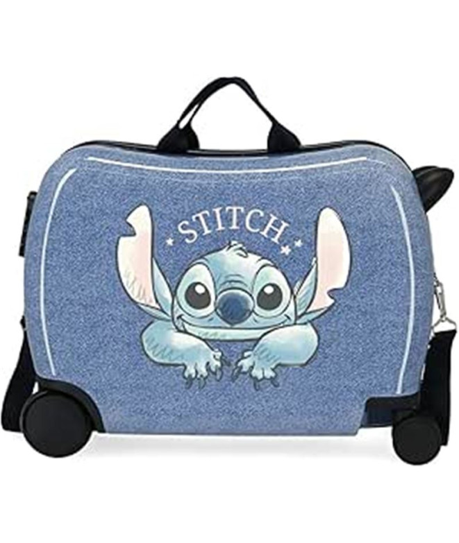 Valise Enfant Disney Abs Rolling 4W.Stitch Dace It Out- Means Family Blue