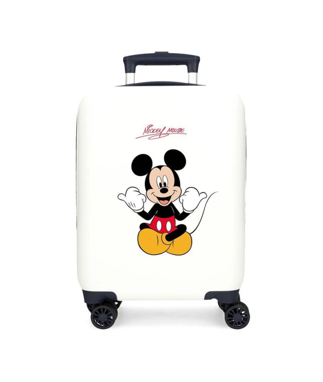 Trolley Disney Abs Mala 50 Cm.4R Mickey Alegre Branco