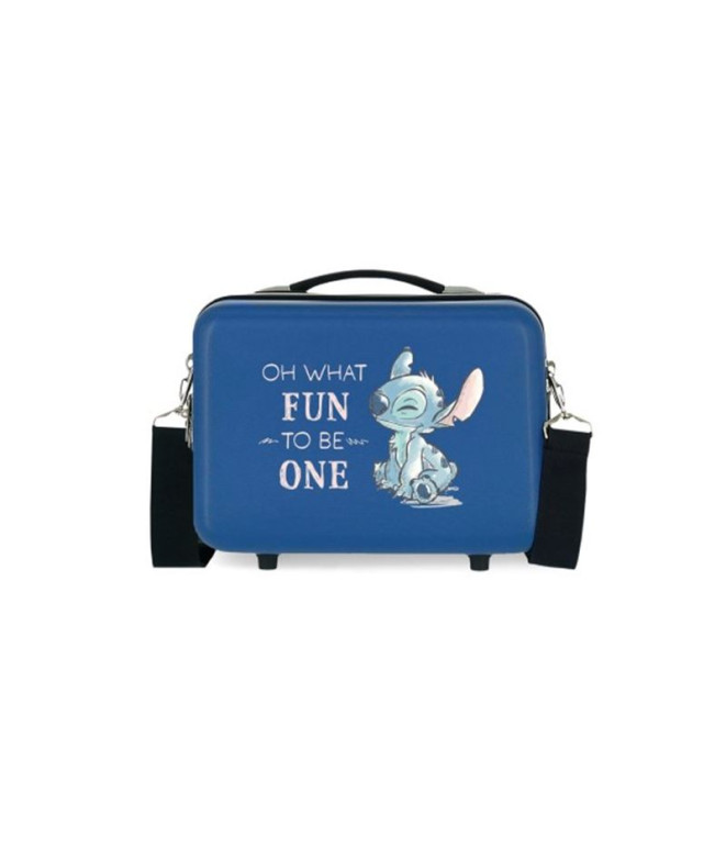 Necessaire Disney Adapt. Estojo de Cosmética Abs Fun Stitch Fun To Be One Azul