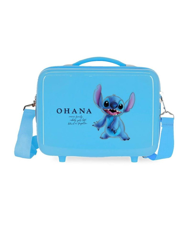 Necessaire Disney Adapt. Estojo de Cosmética Abs Fun Stitch Ohana Azul