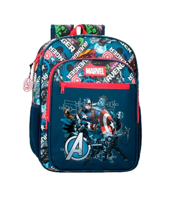 Mochila Marvel 40Cm. Marvel Vingadores Lendários Azul