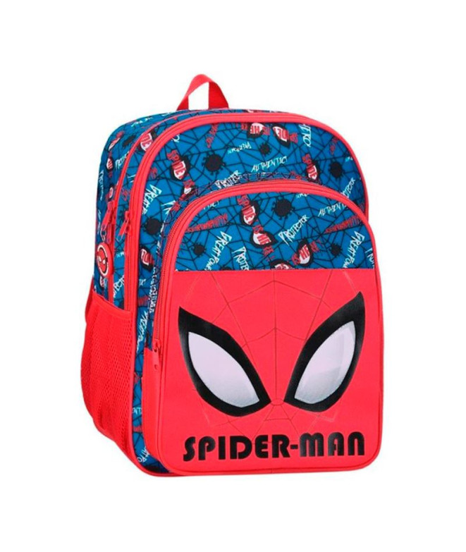 Mochila Marvel Adap 40Cm.2C.Spiderman Autêntico Vermelho