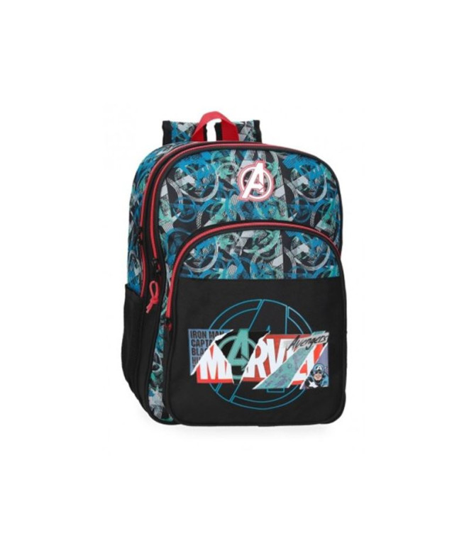 Mochila Marvel Shield Adaptável 40Cm. 2Compartimentos Marvel Shield Preto