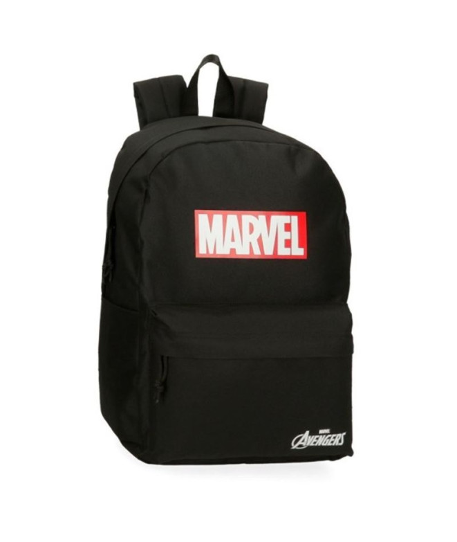 Mochila Marvel Adaptável 45 Cm. Marvel Logotipo Vermelho Preto