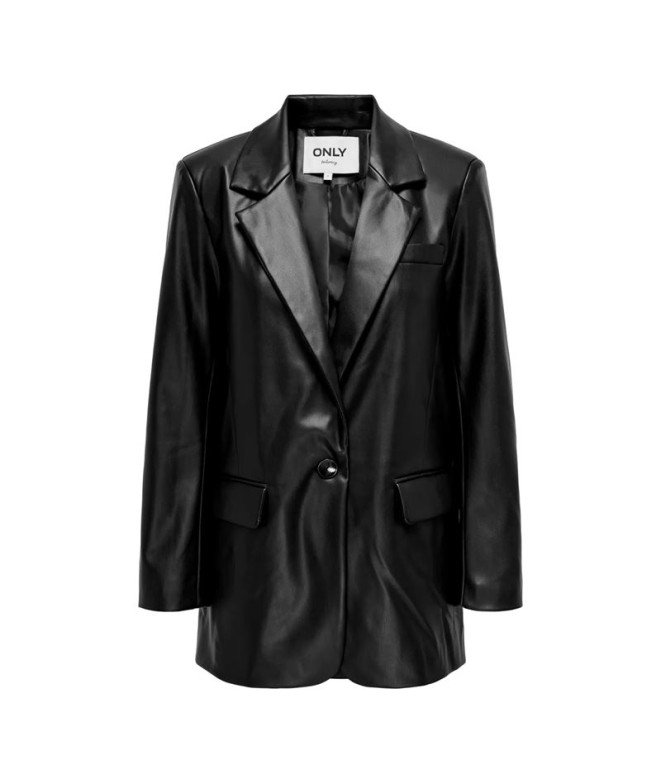 Chaqueta Only Onllana Ovs Faux Lea Blazer Tlr Mujer Black