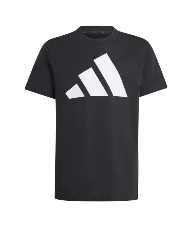 Camiseta adidas Infantil Grande logótipo preto/branco