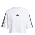 Camiseta adidas Mulher Essentials Cotton Loose 3Bands Branco/Preto