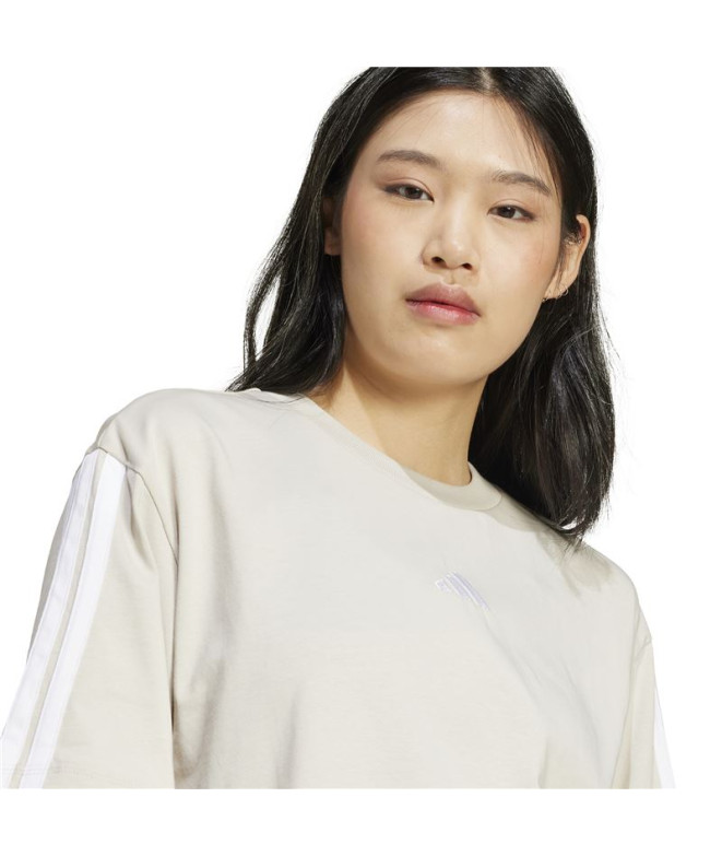 T-shirt adidas Femme petit ami à 3 bandes crème