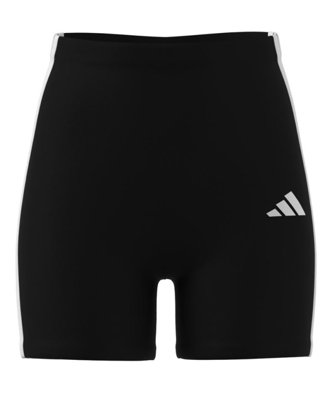 Mallas adidas 3 Bandas Essentials Biker Short Mujer Negro/Blanco