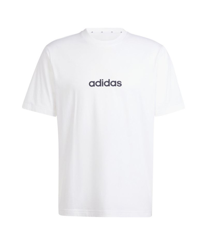 Camiseta adidas Linerar Single Hombre Blanco/Negro