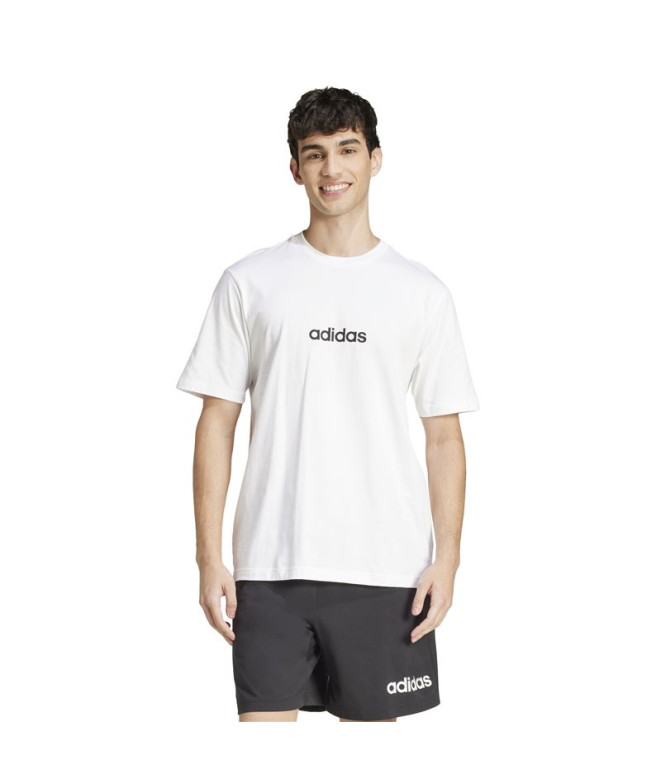 Camiseta adidas Linerar Single Hombre Blanco/Negro