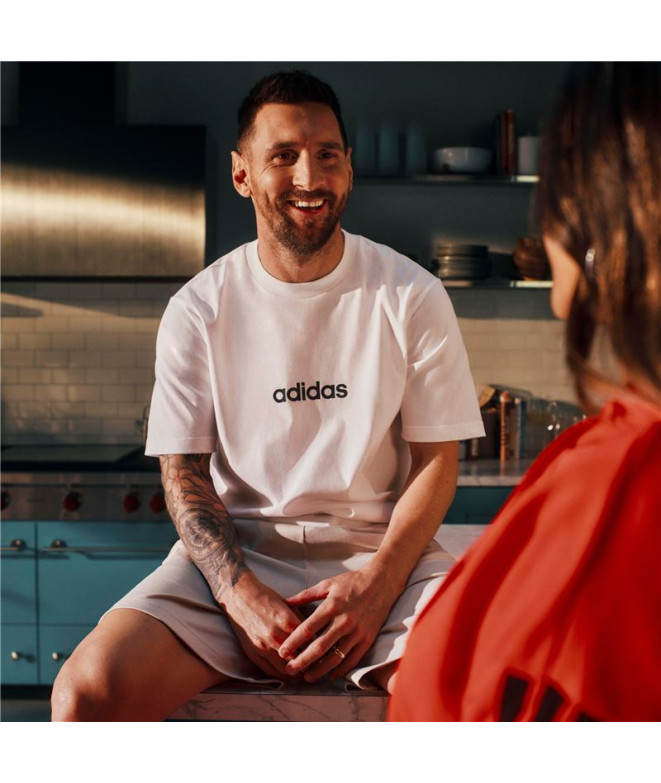 T-shirt adidas Linerar Single Homme Blanc/Noir