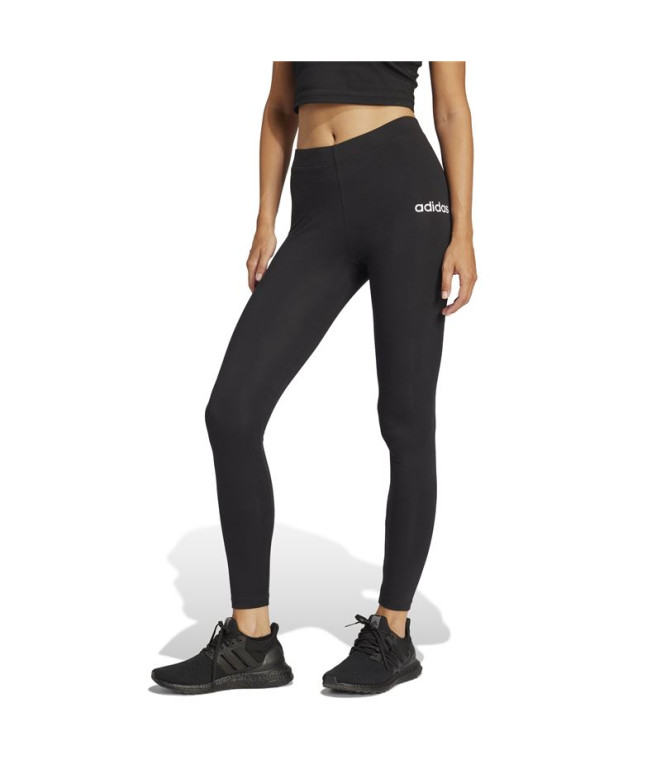 Mallas adidas Linear Cotton Mujer Negro/Blanco