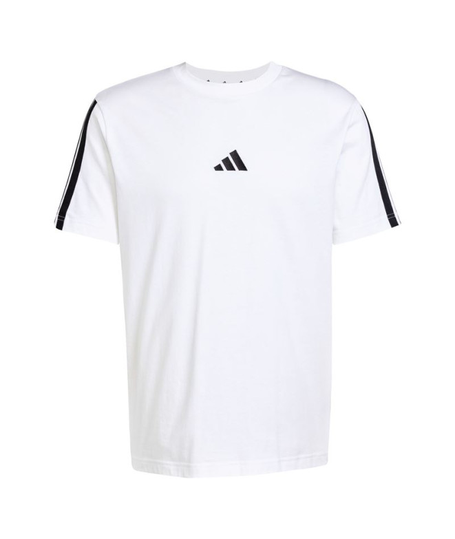 Camiseta adidas 3 Bandas Single Hombre Blanco Negro