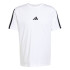 Camiseta adidas Homem 3 riscas simples branco/preto