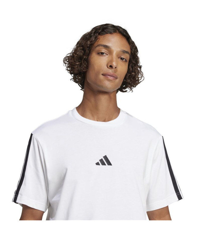 T-shirt adidas Homme 3 bandes simple blanc/noir
