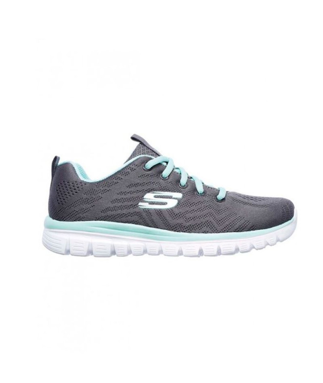 Chaussures Skechers Femme Graceful-Get Connect Charcoal Mesh / Green Trim