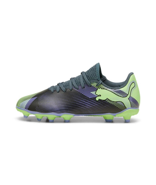 Futebol Infantil Botas de Puma Future 7 Play Fg/Ag Gray Skies/Elektro Purple/Fizzy