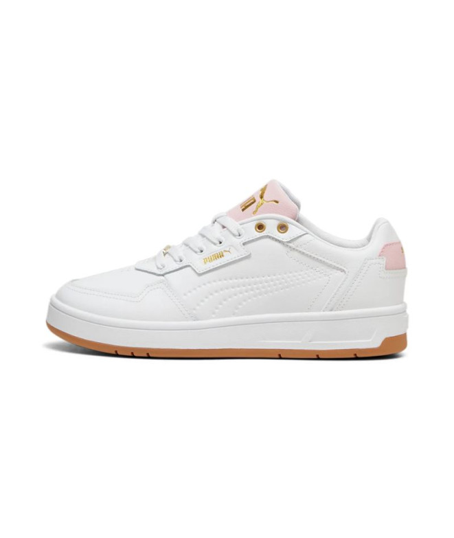 Zapatillas Casual Puma Court Classic Lux White/Mauve Mist/PUMA Gold