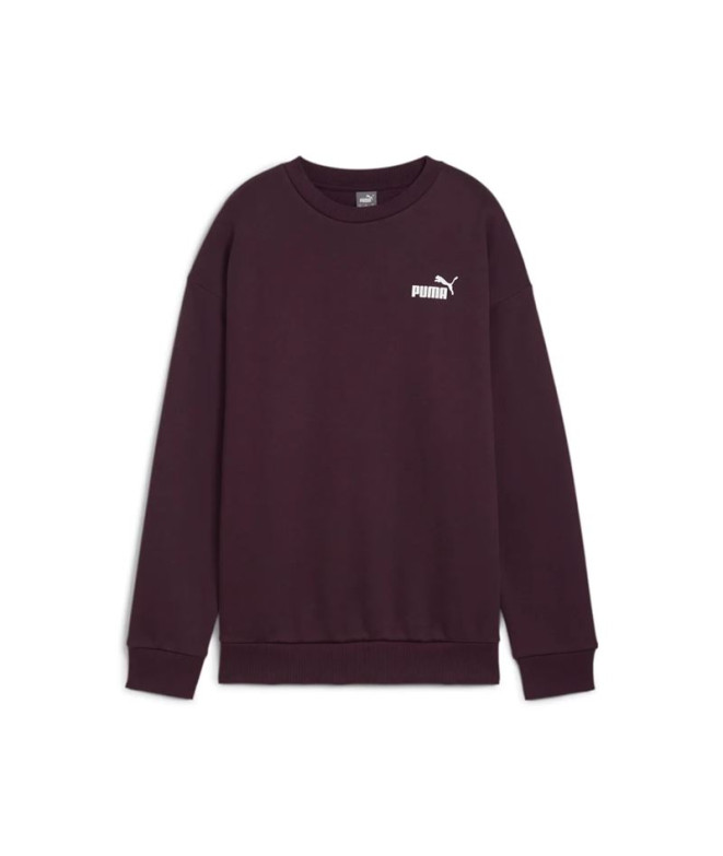 Sudadera Casual Puma Ess+ Relaxed Small Logo Crew Fl Mujer Midnight Plum