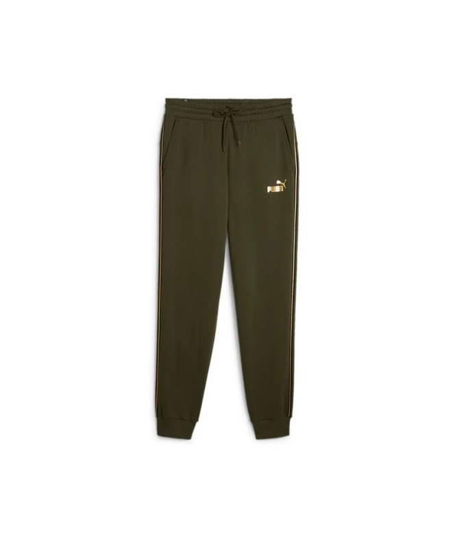 Calça Casual Homem Calças de treino Puma Ess Tape Minimal Gold Fl Dark Olive