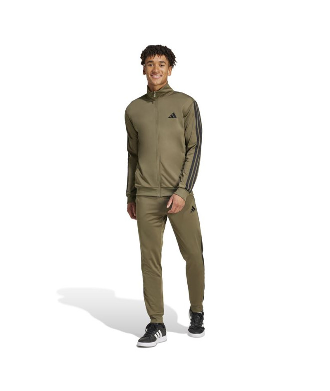 adidas Homme Tracksuit 3-Stripes Tricot Vert foncé