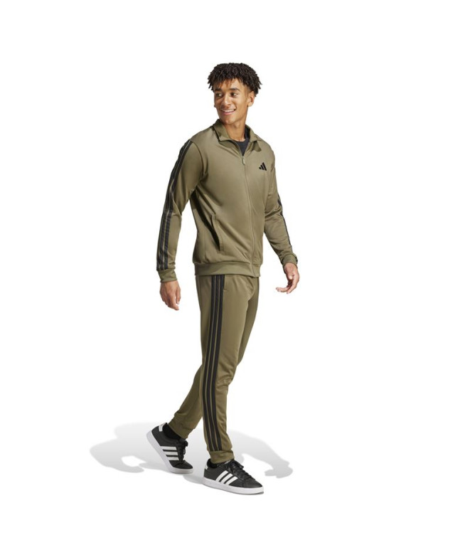 adidas Homme Tracksuit 3-Stripes Tricot Vert foncé
